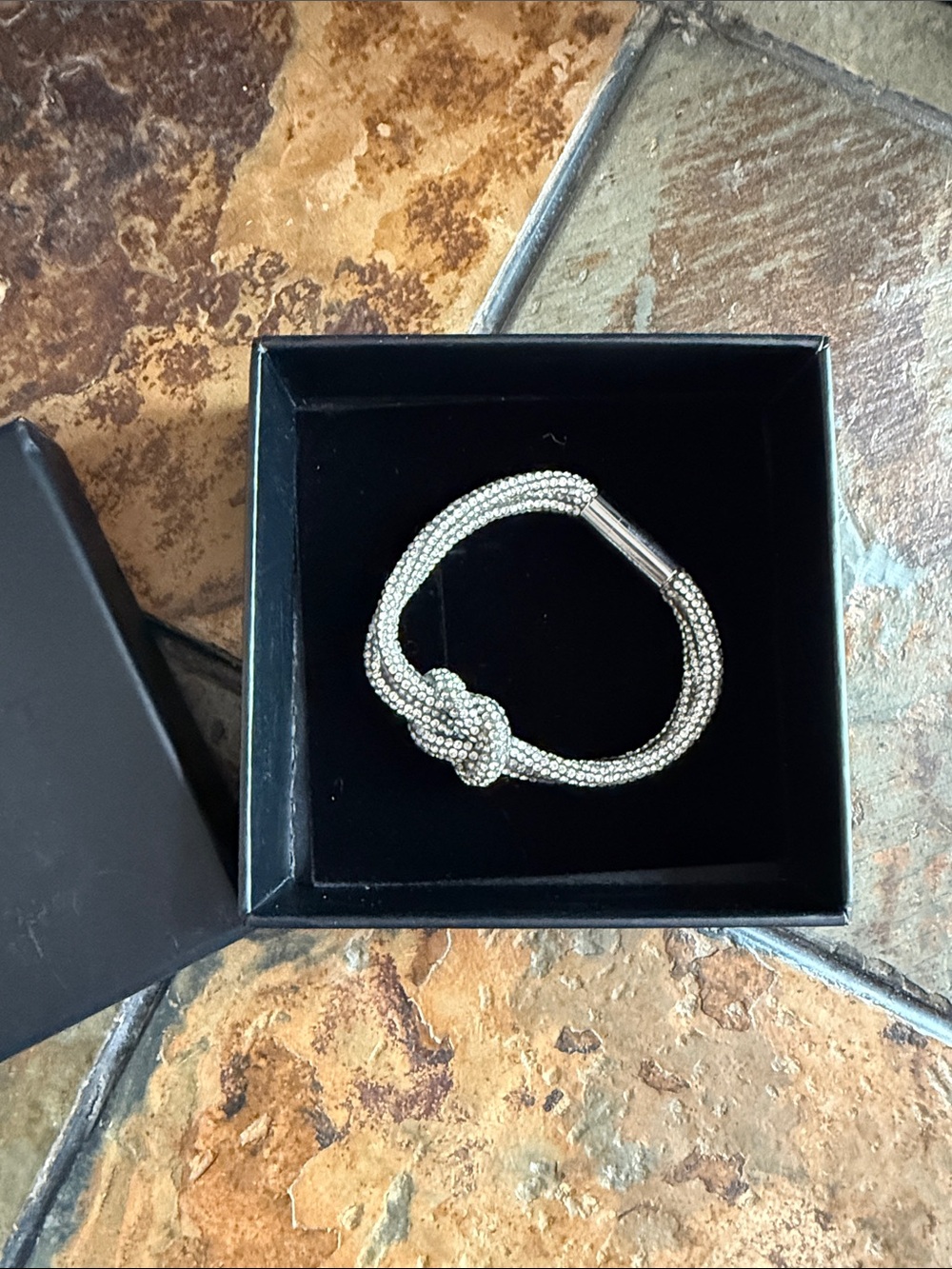 Rocknot Silver Knot Beaded Bracelet - Silver - Picture 2 of 4